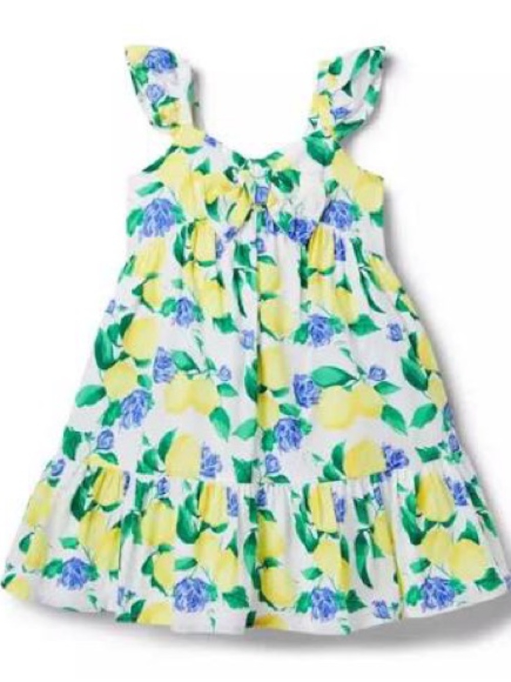 Janie and Jack White Sundress with Yellow Lemon & Green Leaves